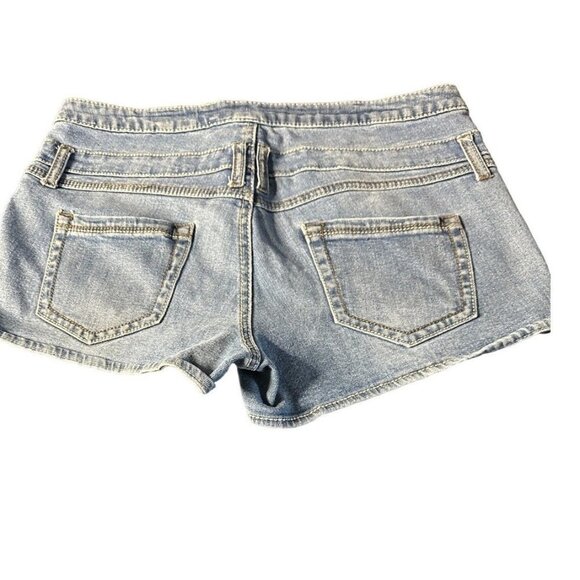 Junior Rewash Medium Blue Denim Short Shorts Size 13 Sku 2470 - Picture 7 of 8
